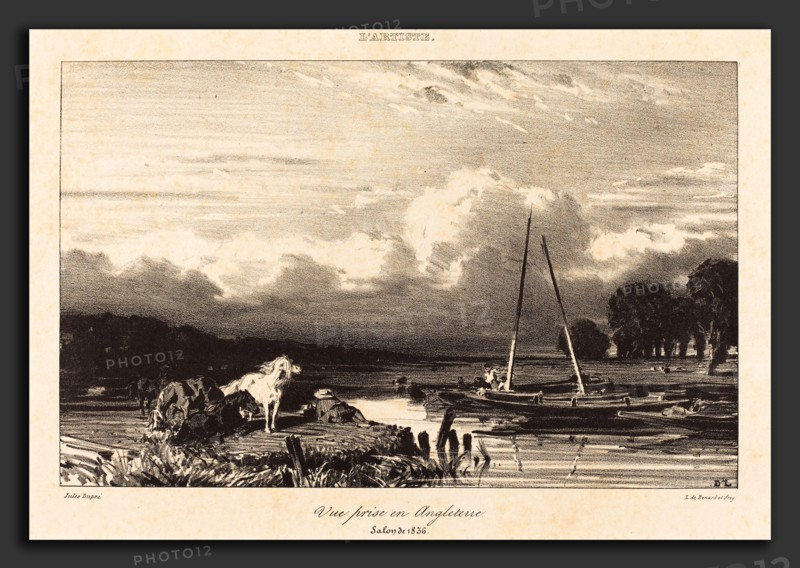 Jules Dupré (French, 1811 - 1889), View in England (Vue prise en Angleterre), 1836, lithograph