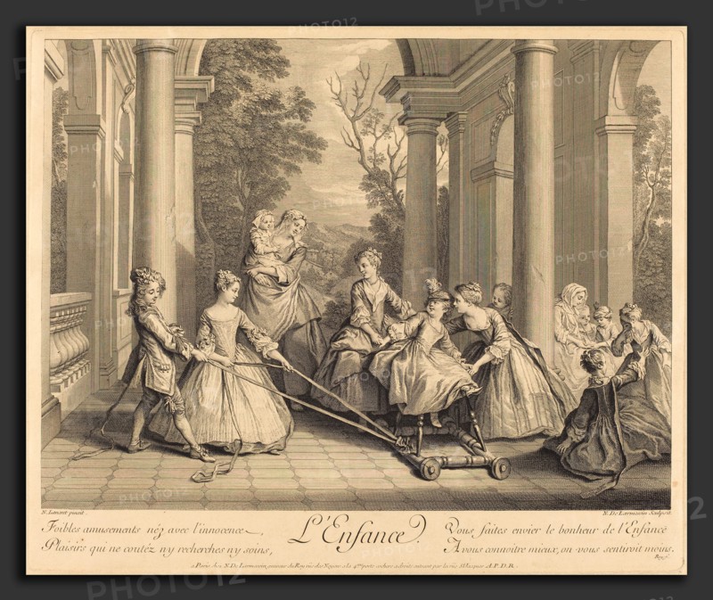 Nicolas de Larmessin IV after Nicolas Lancret (French, 1684 - 1753 or 1755), L'enfance, 1735, engraving and etching