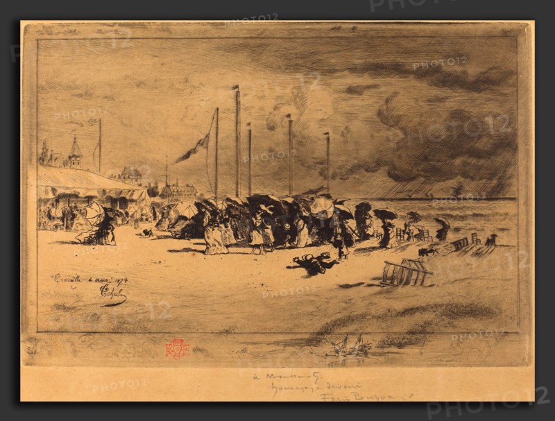 Félix-Hilaire Buhot (French, 1847 - 1898), Un Grain Ã  Trouville (Squall at Trouville), 1874-1875, etching, drypoint, and aquatint on wove paper