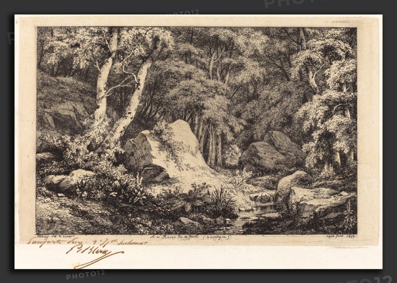 EugÃ¨ne Bléry (French, 1805 - 1887), Au ravin de la faille, Auvergne (The Ravine at Auvergne), 1846, etching on chine applique [proof]