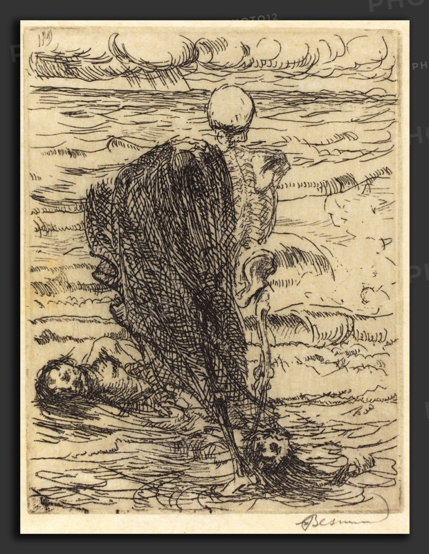 Albert Besnard, Cast of a Net (Le coup de filet), French, 1849 - 1934, 1900, etching in black on vellum