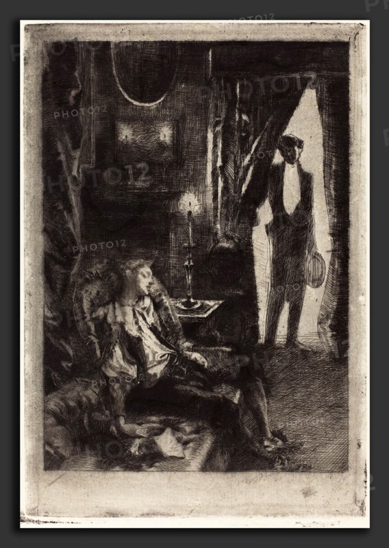 Albert Besnard (French, 1849 - 1934), Iza Sleeping (Le Sommeil d'Iza), 1885, etching and aquatint on laid paper