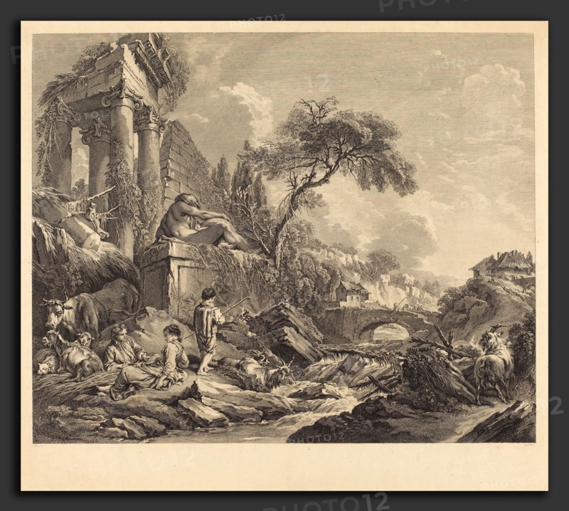 René Gaillard after FranÃ§ois Boucher (French, c. 1719 - 1790), Le moineau de lesbie, engraving and etching