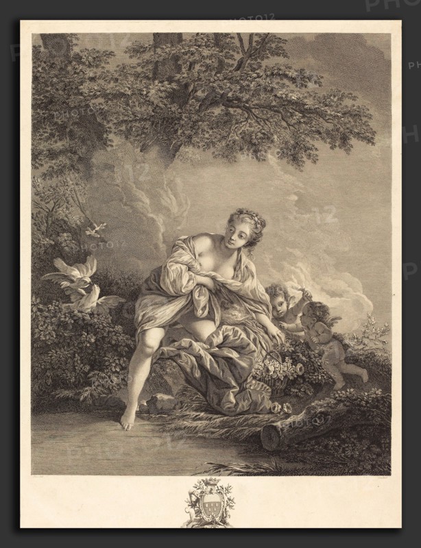 René Gaillard after FranÃ§ois Boucher (French, c. 1719 - 1790), Venus et les amours, engraving and etching