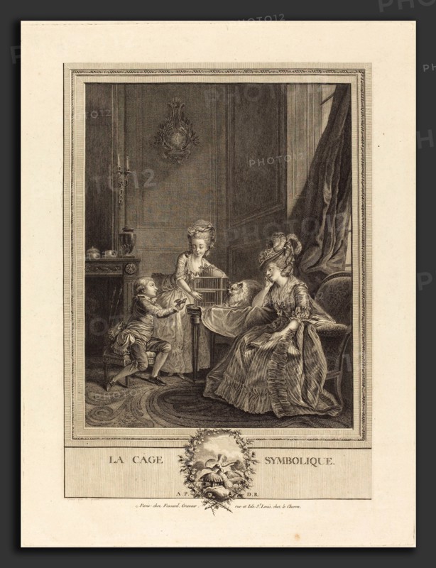Etienne Fessard after Charles Lepeintre (French, 1714 - 1777), La cage symbolique (The Symbolic Cage), 1738, etching and engraving