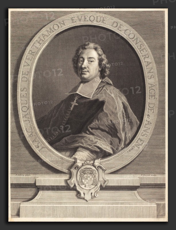 Pierre-Imbert Drevet after Francois de Troy (French, 1697 - 1739), Isaac-Jacques de Verthamon, engraving