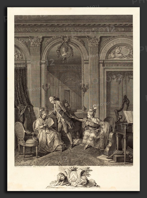 Nicolas Delaunay after Nicolas Lavreince (French, 1739 - 1792), Le Billet doux, 1778, etching and engraving