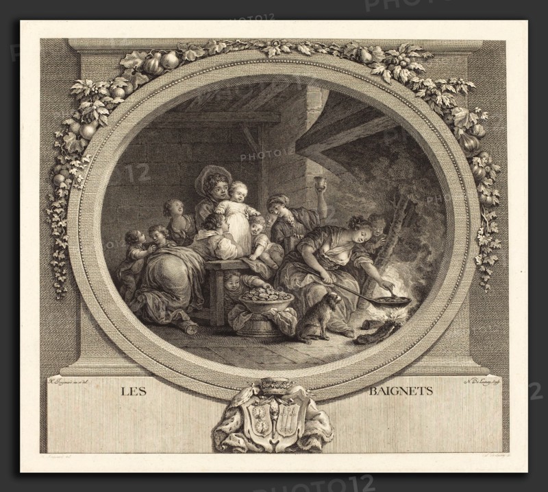 Nicolas Delaunay after Jean-Honoré Fragonard (French, 1739 - 1792), Les Baignets, probably 1782, etching and engraving
