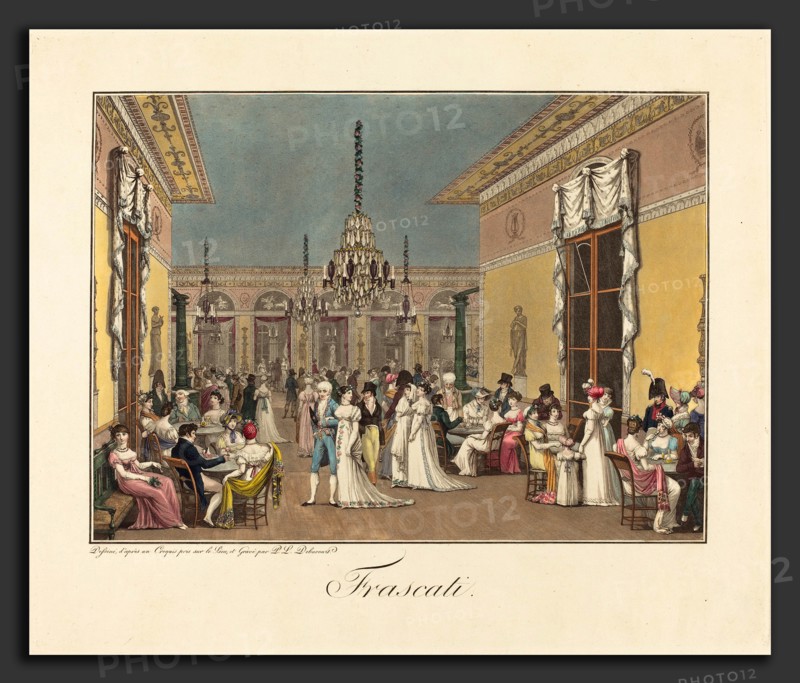 Philibert-Louis Debucourt (French, 1755 - 1832), Frascati, 1807, hand-colored aquatint and etching