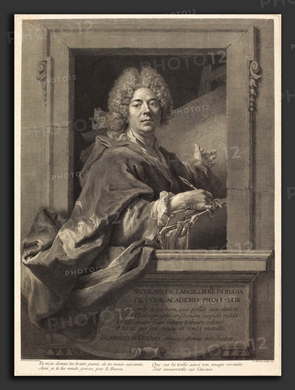 FranÃ§ois Chereau I after Nicolas de Largillierre (French, 1680 - 1729), Nicolas de LargilliÃ¨re, 1715, engraving on laid paper