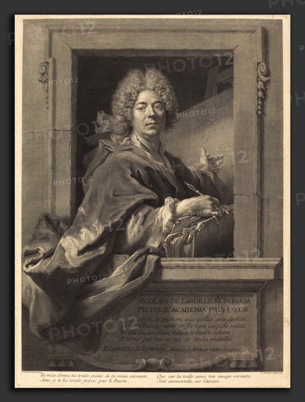 FranÃ§ois Chereau I after Nicolas de Largillierre (French, 1680 - 1729), Nicolas de Largilliere, 1715, engraving