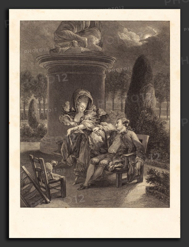 Jean-Baptiste Blaise Simonet after Pierre-Antoine Baudouin (French, 1742 - 1813 or after), La soiree des Thuileries, 1774, etching and engraving