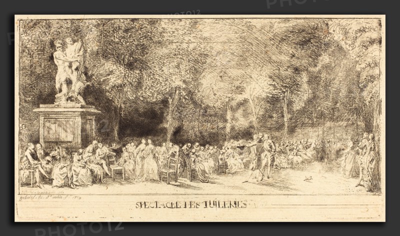 Gabriel Jacques de Saint-Aubin (French, 1724 - 1780), Les chaises [lower half], 1760, etching, retouched with drypoint