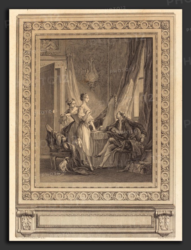 Nicolas Ponce after Pierre-Antoine Baudouin with border by Charles-Nicolas Cochin II (French, 1715 - 1790), La toilette, 1771, etching and engraving