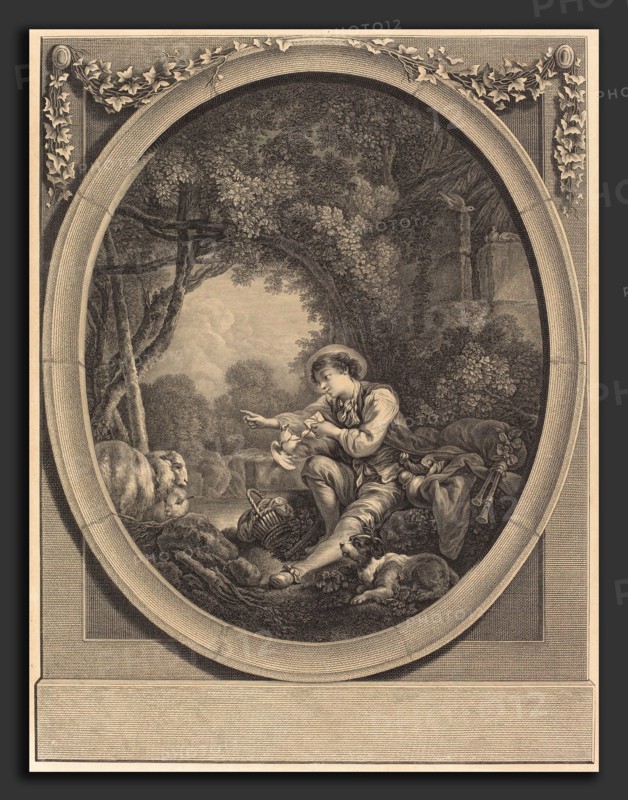 Jacques-Firmin Beauvarlet after FranÃ§ois Boucher (French, 1731 - 1797), Le Depart du Courrier, etching and engraving