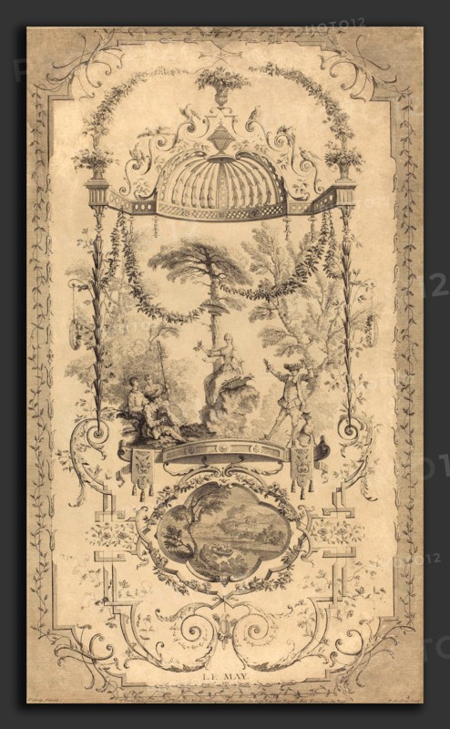Pierre-Alexandre Aveline after Antoine Watteau (French, probably 1702 - 1760), LeMay, etching