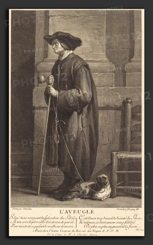 Pierre Louis de Surugue after Jean Siméon Chardin (French, 1710 or 1716 - 1772), The Blind Beggar, engraving