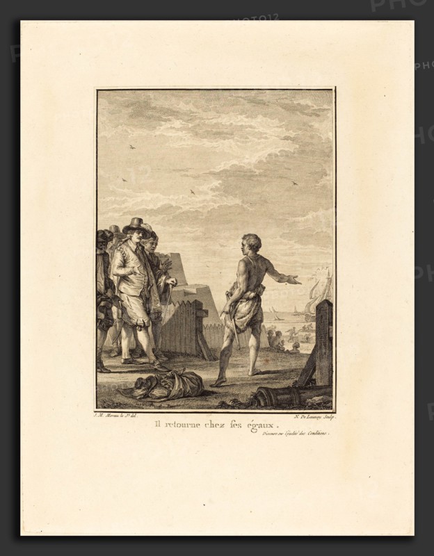 Nicolas Delaunay after Jean-Michel Moreau (French, 1739 - 1792), Discours sur l'égalité des conditions: Il retourne chez ses égaux, 1778, etching and engraving