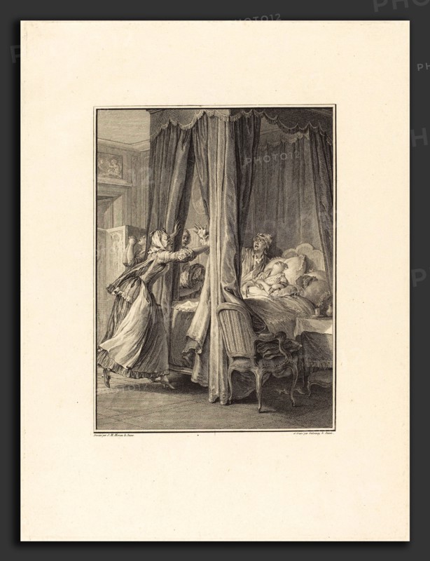 Nicolas Delaunay after Jean-Michel Moreau (French, 1739 - 1792), Mort de Julie, etching and engraving