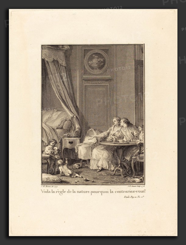 Jean-Baptiste Blaise Simonet after Jean-Michel Moreau (French, 1742 - 1813 or after), VoilÃ  la rÃ¨gle de la nature, pourquoi la contrariez-vous?, 1777-1778, etching and engraving