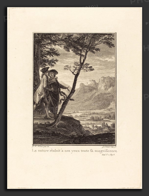 Jean-Baptiste Blaise Simonet after Jean-Michel Moreau (French, 1742 - 1813 or after), La nature étaloit Ã  nos yeux toute sa magnificence, 1778, etching and engraving