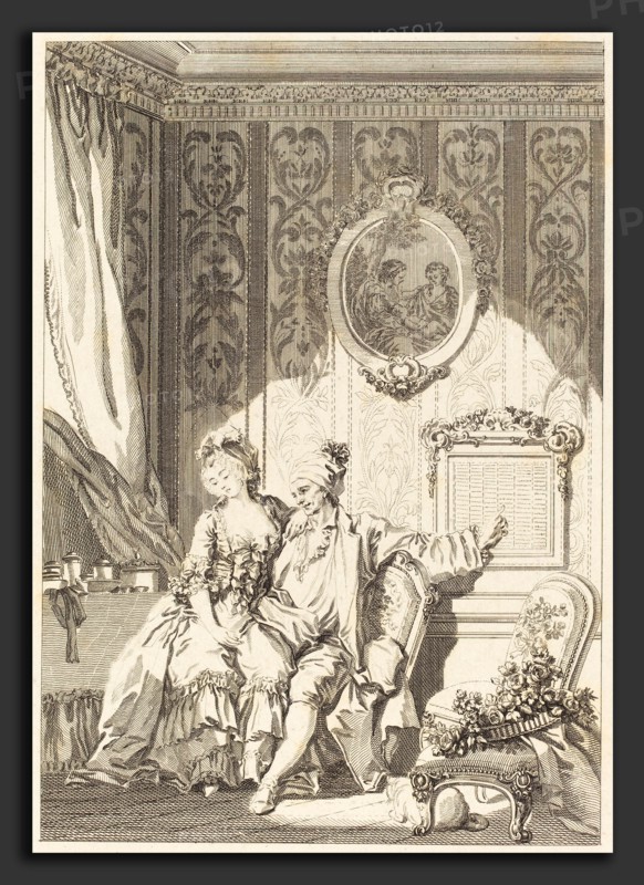 Jean Dambrun after Jean-Honoré Fragonard (French, 1741 - 1808 or after), Le calendrier des viellards, etching