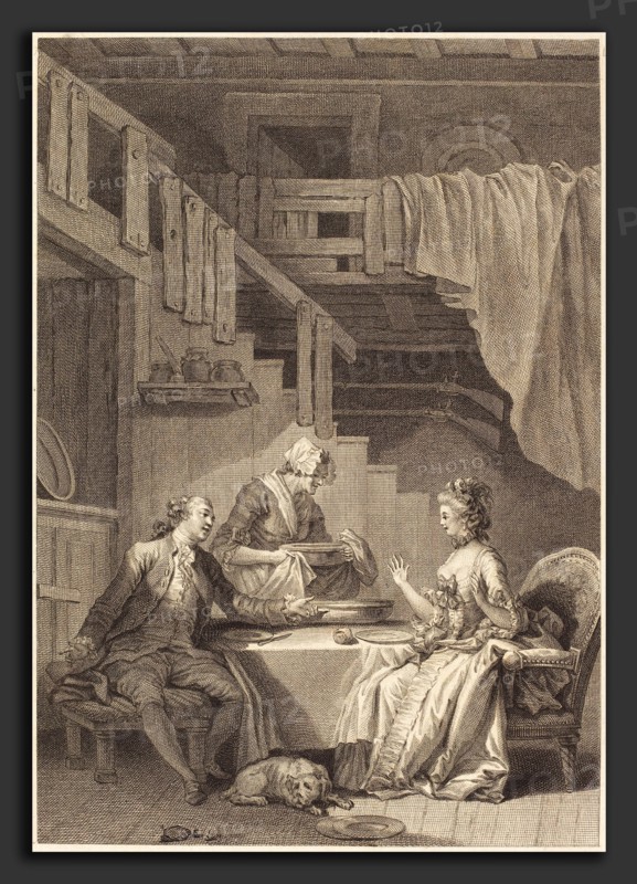 Jean Dambrun and Jean-Baptiste Tilliard after Jean-Honoré Fragonard (French, 1741 - 1808 or after), Le faucon, etching and engraving