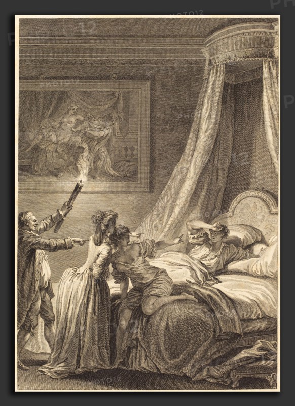 Louis-Michel Halbou and Antoine-Jean Duclos after Jean-Honoré Fragonard (French, 1742 - 1795), Le gascon puni, etching and engraving