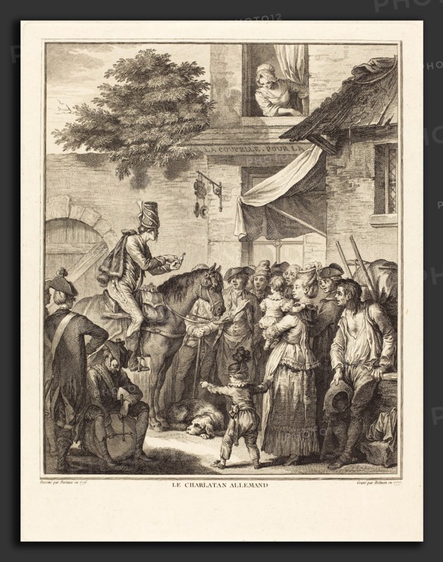 Isidore-Stanislas Helman after Jean Duplessi-Bertaux (French, 1743 - 1806-1810), Le charlatan allemand, 1777, etching and engraving