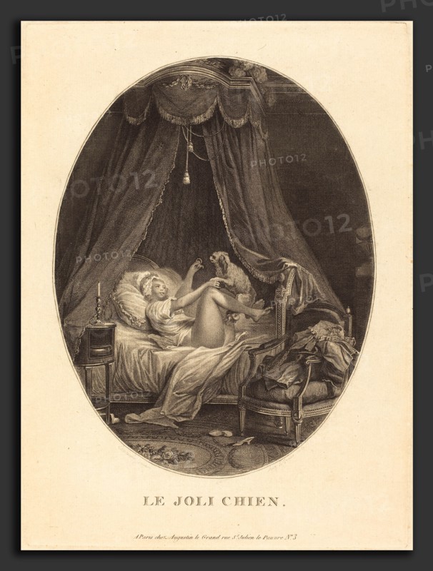 Auguste-Claude-Simon Legrand after Nicolas Lavreince (French, 1765 - 1815 or after), Le joli chien, stipple, etching, and engraving