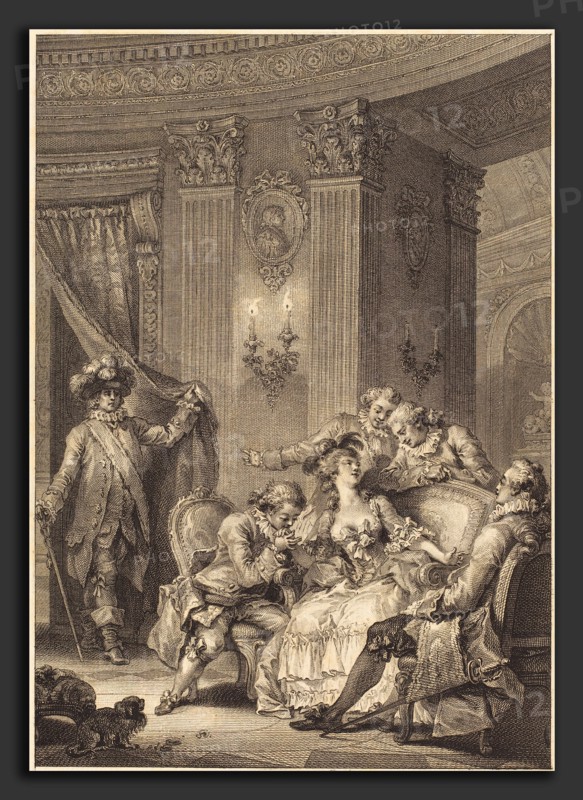 Jean-Baptiste Tilliard and Antoine-Jean Duclos after Jean-Honoré Fragonard (French, 1742 - 1795), Le mari confesseur, etching and engraving