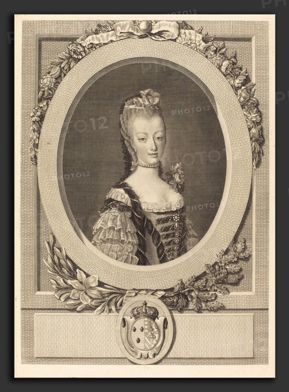 Louis-Jacques Cathelin after Jean-Martial Fredou (French, 1738-1739 - 1804), Marie-Antoinette of France, 1775, engraving
