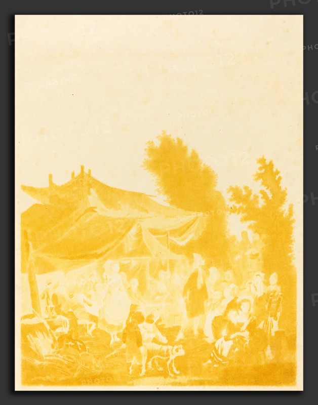 Charles-Melchior Descourtis after Nicolas Antoine Taunay (French, 1753 - 1820), Noce de Village (Village Wedding), 1785, wash manner, printed in greenish-ochre ink