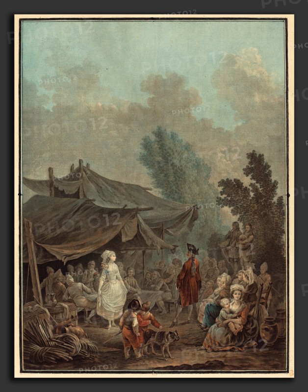 Charles-Melchior Descourtis after Nicolas Antoine Taunay (French, 1753 - 1820), Noce de Village (Village Wedding), 1785, etching and engraving printed in color