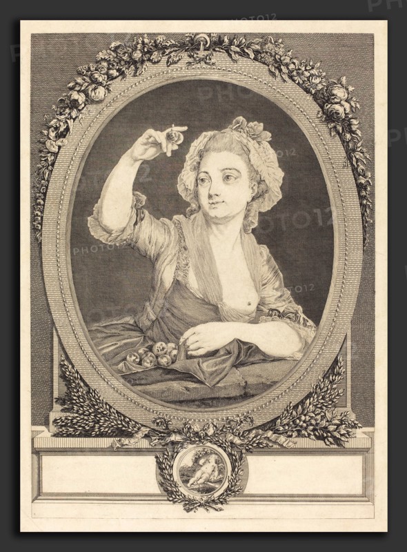 Geraud Vidal after P. Davesne (French, 1742 - 1801), Les prunes, etching