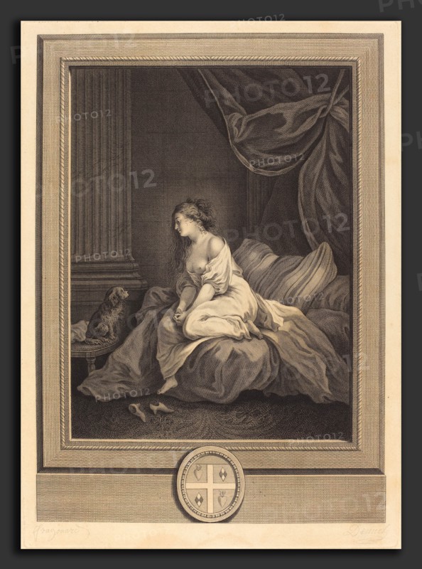 Antoine Francois Dennel after Jean-Honoré Fragonard (French, active 1760-1815), S'il m'etoit aussi fidele, etching and engraving