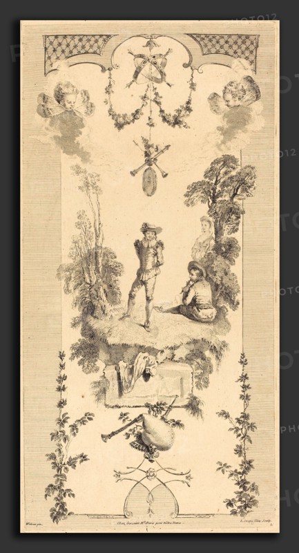 Louis Crépy after Antoine Watteau (French, born c. 1680), Shepherd Dancing to the Sound of a Flute, etching