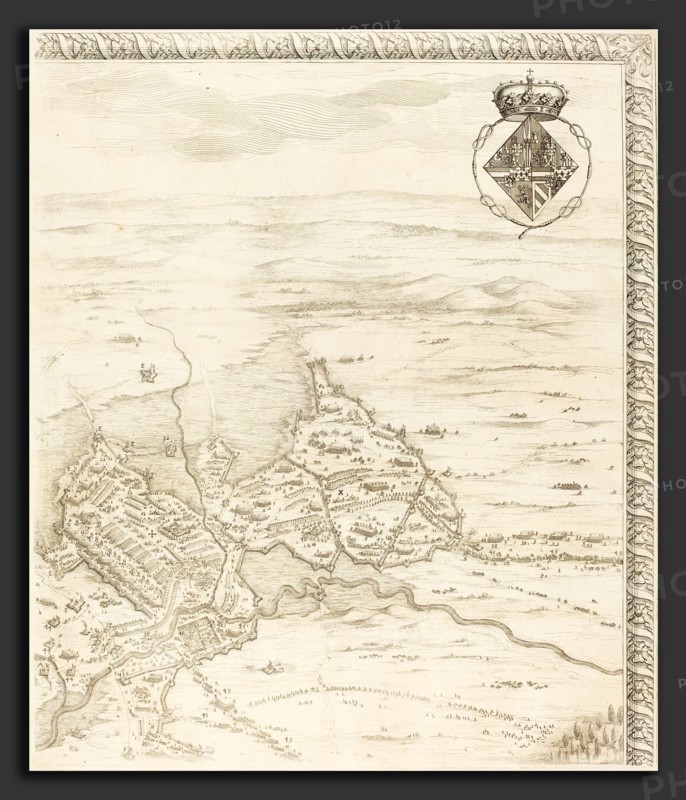 Jacques Callot (French, 1592 - 1635), The Siege of Breda [plate 3 of 6], 1627-1628, etching