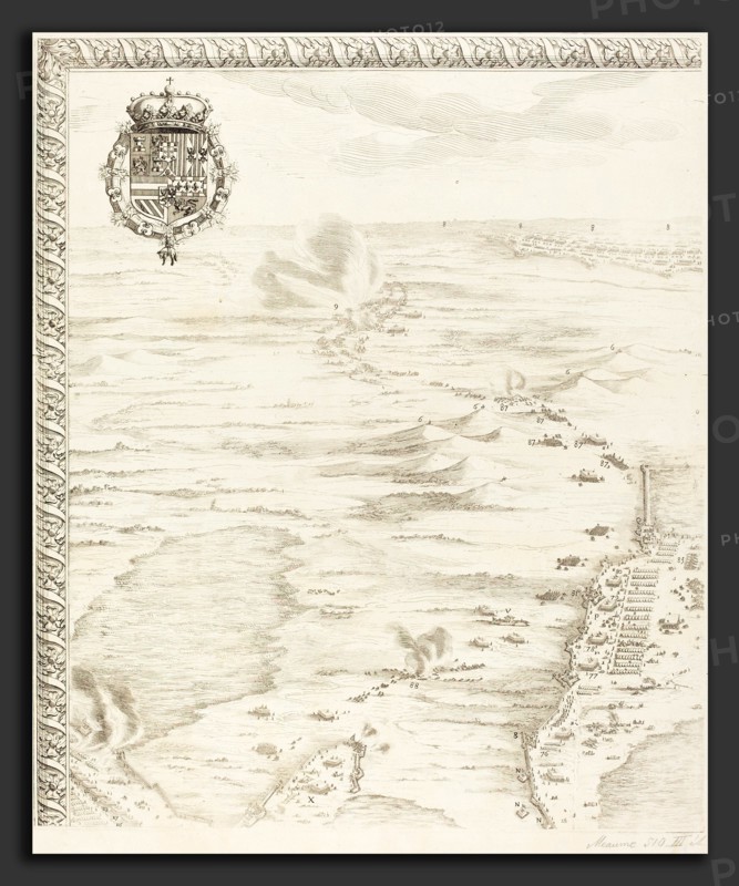 Jacques Callot (French, 1592 - 1635), The Siege of Breda [plate 1 of 6], 1627-1628, etching