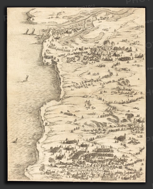 Jacques Callot (French, 1592 - 1635), The Siege of La Rochelle [plate 5 of 16;  set comprises 1952.8.97-112], 1628-1631, etching and engraving