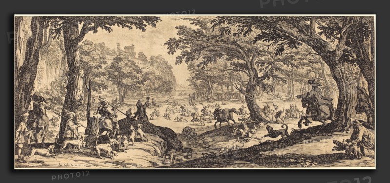 Jacques Callot (French, 1592 - 1635), The Stag Hunt, probably 1619, etching