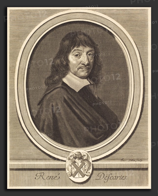 Jacques Lubin (French, c. 1659 - 1703 or after), René Descartes, engraving on laid paper