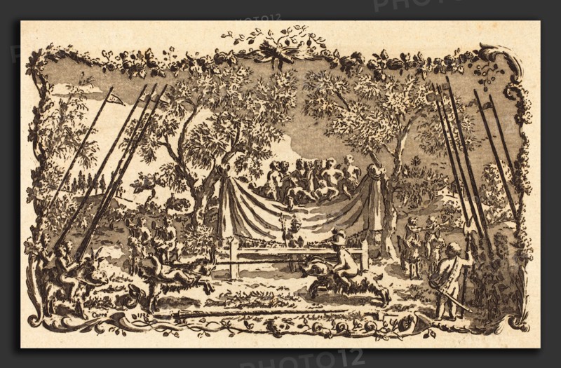 Antoine Carree (French, active 1781-1790), The Tournament of Love, probably 1722, etching and aquatint