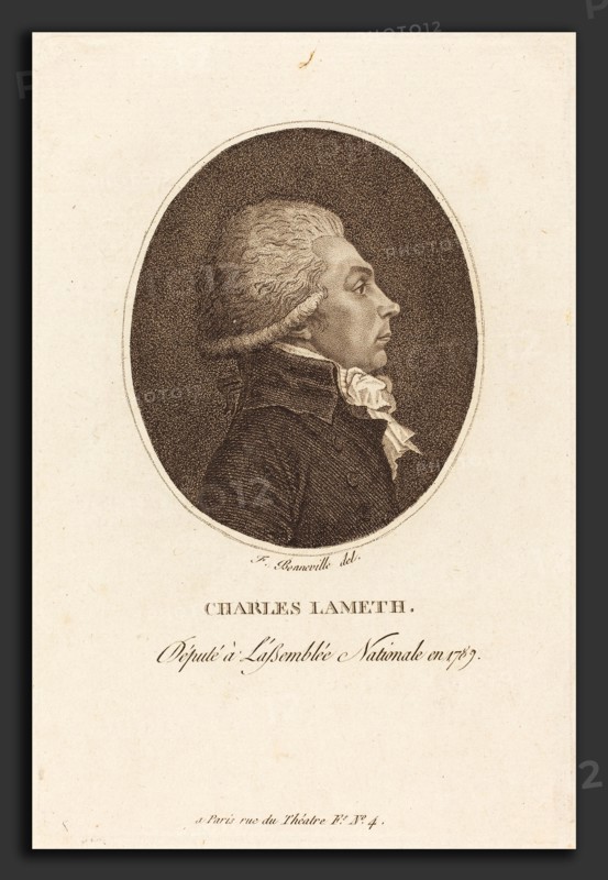 FranÃ§ois Bonneville (French, active c. 1780-1802), Charles Lameth, probably c. 1780-1802, stipple engraving and aquatint