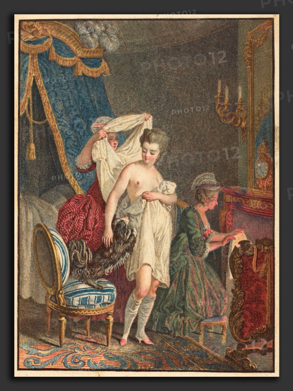 Nicolas Francois Regnault (French, 1746 - c. 1810), Le Lever, color stipple etching and etching
