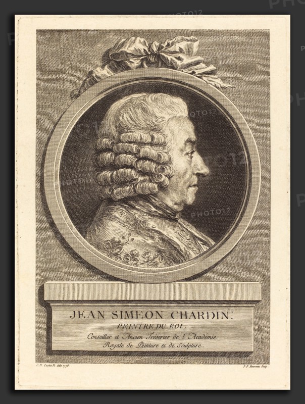 Jean Francois Rousseau (French, born c. 1740), Jean Baptiste Simeon Chardin, 1776, etching