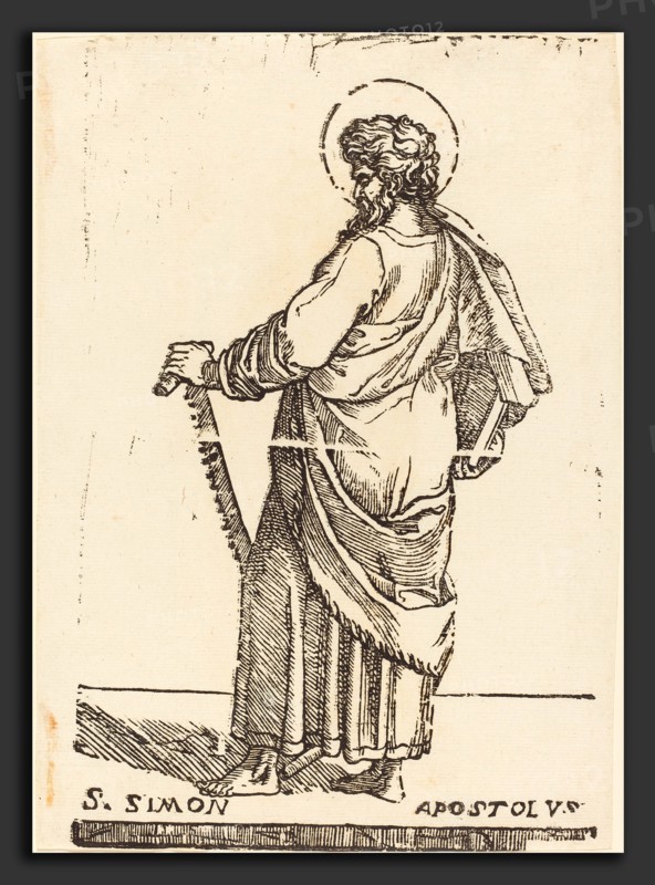 Jacques Stella (French, 1596 - 1657), Saint Simon, woodcut