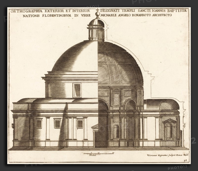 Valerien Regnard (French, 17th Century), Section of the Church of Saint John the Baptist, engraving on laid paper