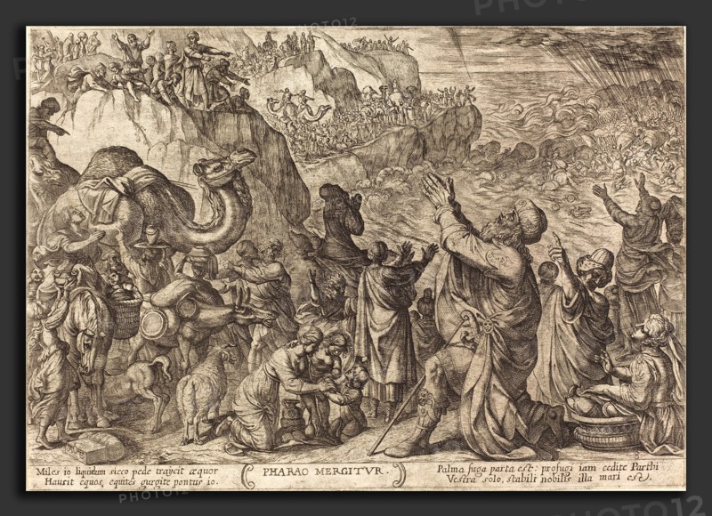 Antonio Tempesta (Italian, 1555 - 1630), Pharaoh's Army Drowns in the Red Sea, 1613, etching