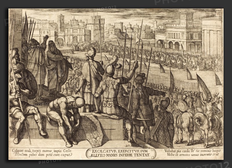 Antonio Tempesta (Italian, 1555 - 1630), Elisha Bringing the Blinded Syrian Army to the King of Israel, 1613, etching